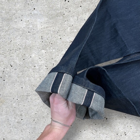 PLAC x O.A.M Wide Raw Denim Carpenter Jeans Mens Size 34 (36) (37) M Dark Wash - Picture 5 of 10